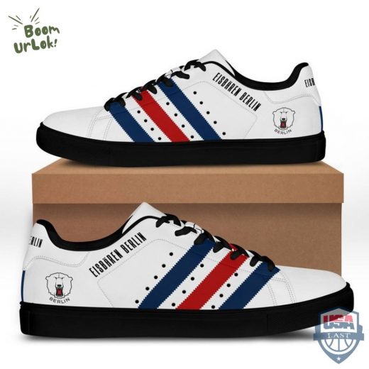 2024 Limited Edition Eisbären Berlin Black Stan Smith Shoes | Eisbären Berlin Custom Sneakers