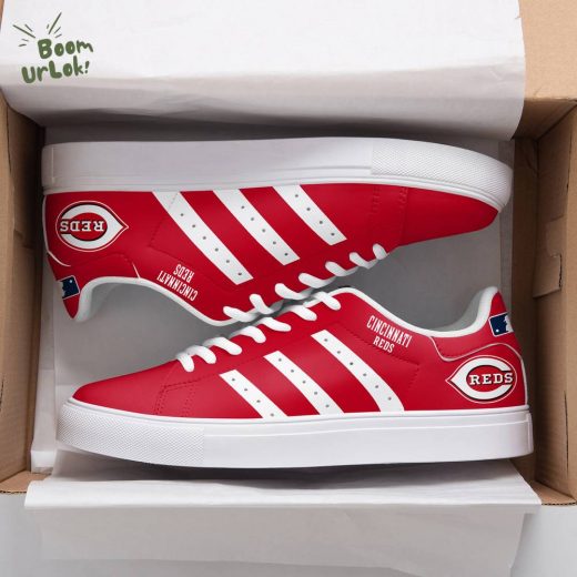 Cincinnati Reds Limited Edition Red Stan Smith Shoes | MLB Reds Red Sneakers