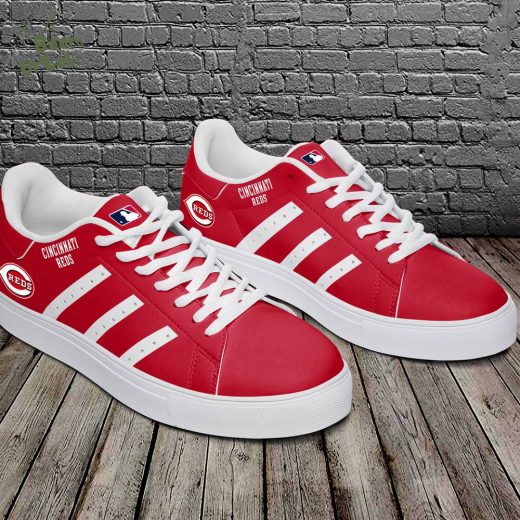 Cincinnati Reds Limited Edition Red Stan Smith Shoes | MLB Reds Red Sneakers