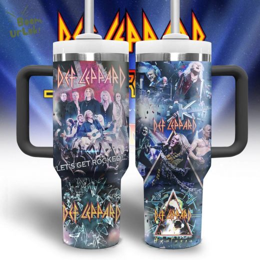 Def Leppard Custom 40oz Stainless Steel Tumbler with Handle – Music Fan Drinkware