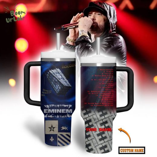 Eminem’s 40oz Music Custom Stainless Steel Tumbler with Handle – Rap Fans Drinkware