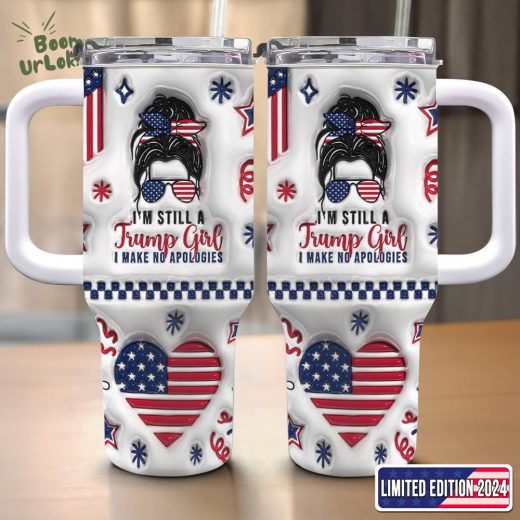 Trump Girl Hit The Vote – US Election 40oz Stainless Steel Tumbler with Handle – Gift for Best Friends