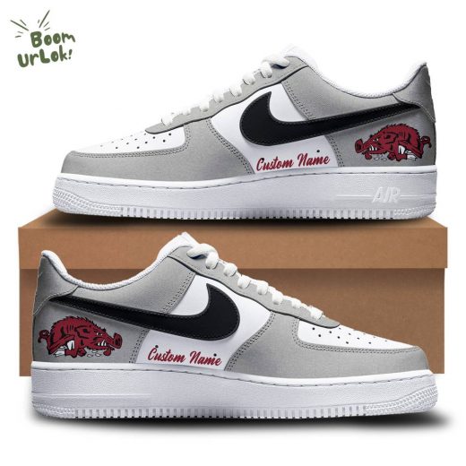 Arkansas Razorbacks Custom Name Air Force 1 Nike Sneakers 2024 Limited Edition