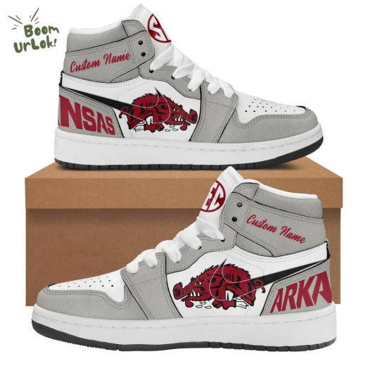 Arkansas Razorbacks Custom Name Air Jordan 1 Sneakers 2024 Limited Edition