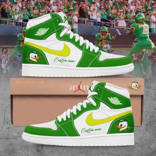 Custom Name Oregon Ducks 2024 Hot Limited Edition Air Jordan 1 Shoes