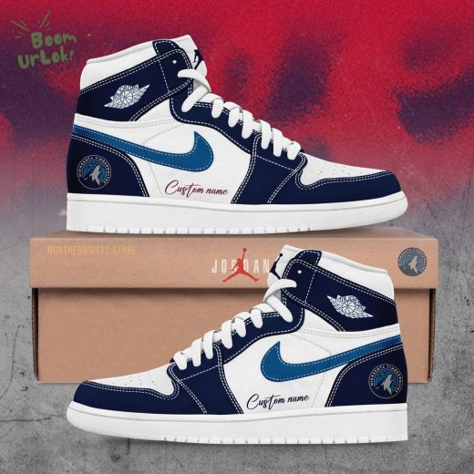 Limited Edition Minnesota Timberwolves Custom Name for Fans Air Jordan 1 Shoes