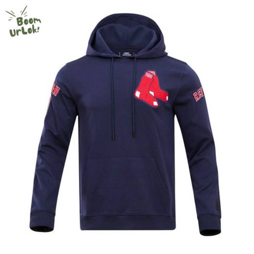 MLB Boston Red Sox Classic Chenille Men’s Midnight Navy Pullover Hoodie – Premium MLB Hoodie