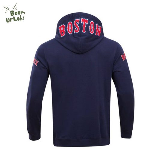 MLB Boston Red Sox Classic Chenille Men’s Midnight Navy Pullover Hoodie – Premium MLB Hoodie