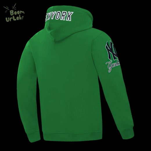 MLB New York Yankees Classic Chenille Men’s Kelly Green Pullover Hoodie – Stylish MLB Hoodie