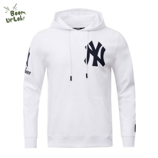 MLB New York Yankees Classic Chenille Men’s White Pullover Hoodie – Classic MLB Hoodie