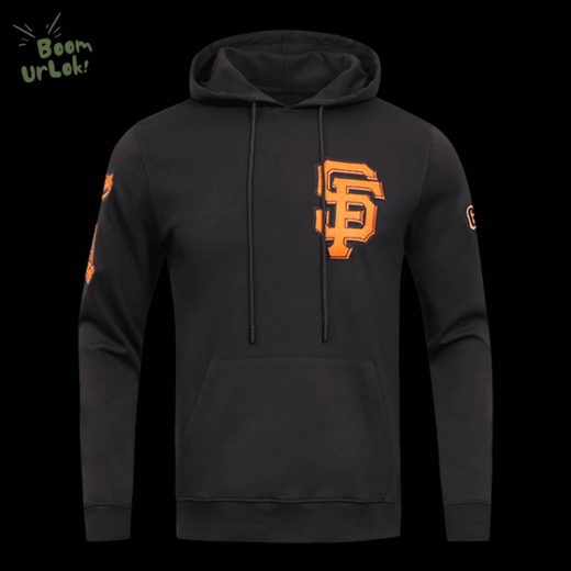 MLB San Francisco Giants Classic Chenille Men’s Black Pullover Hoodie – Bold MLB Hoodie