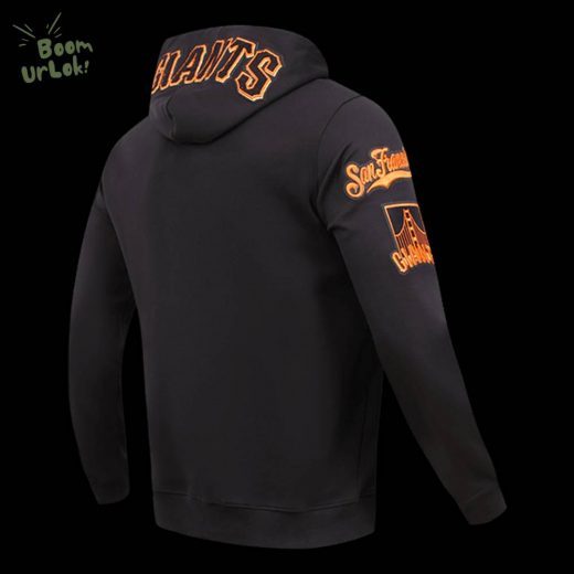 MLB San Francisco Giants Classic Chenille Men’s Black Pullover Hoodie – Bold MLB Hoodie