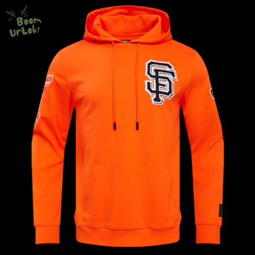 MLB San Francisco Giants Classic Chenille Men’s Orange Pullover Hoodie – Team Spirit Hoodie