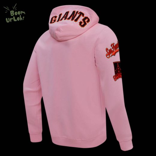 MLB San Francisco Giants Classic Chenille Men’s Pink Pullover Hoodie – Soft Baseball Hoodie