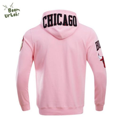 NBA Chicago Bulls Classic Chenille Men’s Pink FZ Pullover Hoodie – Sports Chic Hoodie