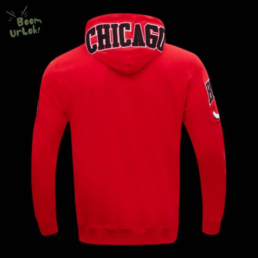 NBA Chicago Bulls Classic Chenille Men’s Red FZ Pullover Hoodie – Bulls Game Day Hoodie