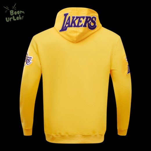 NBA Los Angeles Lakers Classic Chenille Men’s Yellow Pullover Hoodie – Iconic Lakers Hoodie