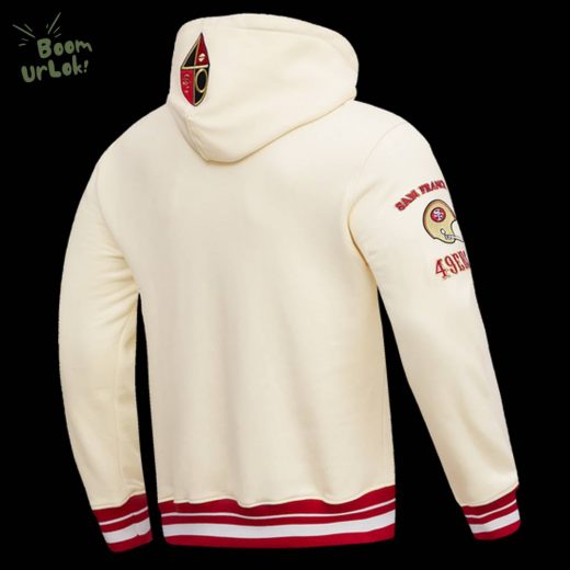 NFL San Francisco 49ers Retro Classic Men’s Eggshell Pullover Hoodie – Retro 49ers Hoodie