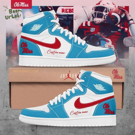 Ole Miss Football Custom Name for Fans Air Jordan 1 Shoes