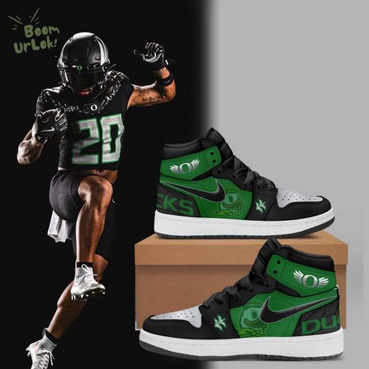 Oregon Ducks Disrupt The Darkness Hot Design Air Jordan 1 Sneakers 2024