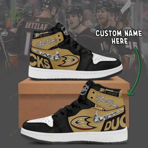 Personalized Anaheim Ducks Air Jordan 1 Custom Sneakers