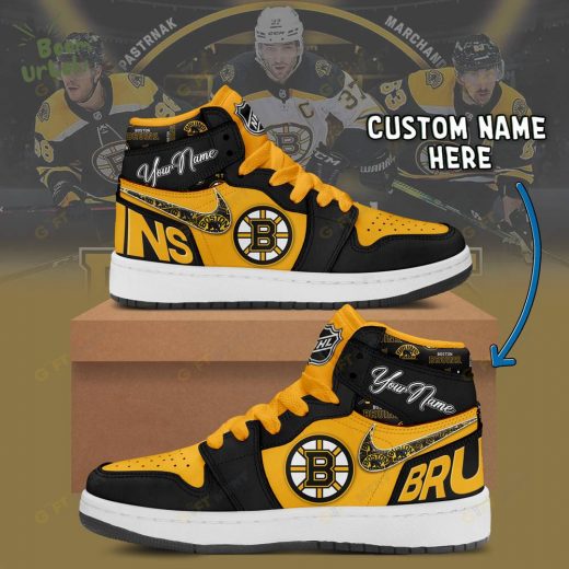 Personalized Boston Bruins Air Jordan 1 Custom Sneakers