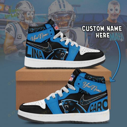 Personalized Carolina Panthers Air Jordan 1 Custom Sneakers 2024