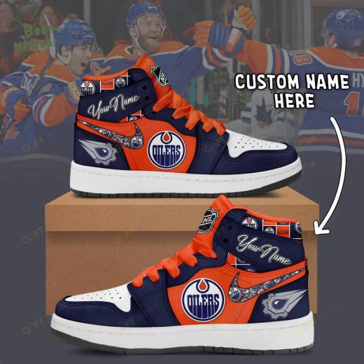 Personalized Edmonton Oilers Air Jordan 1 Custom Sneakers