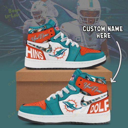 Personalized Miami Dolphins Air Jordan 1 Custom Sneakers 2024