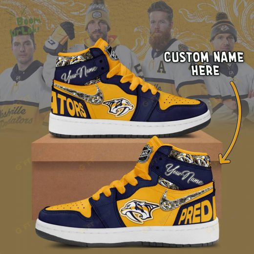 Personalized Nashville Predators Air Jordan 1 Custom Sneakers