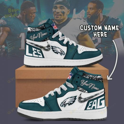 Personalized Philadelphia Eagles Air Jordan 1 Custom Sneakers 2024