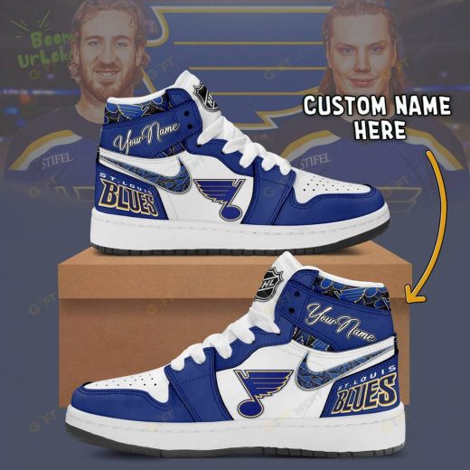 Personalized St. Louis Blues Air Jordan 1 Custom Sneakers