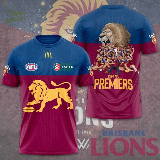 Brisbane Lions 2024 AFL Premiers 3D T-Shirt – Australian Football Champion Shirt