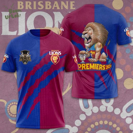 Brisbane Lions 2024 Premiers 3D T-Shirt – AFL Team Championship Shirt