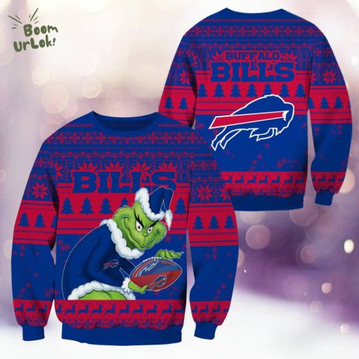 Buffalo Bills Christmas Grinch Knitted Sweater – Cozy NFL Fan Gear