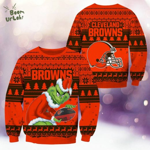 Cleveland Browns Christmas Grinch Knitted Sweater – Holiday Cheer