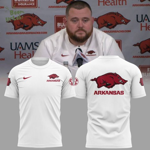 Coach Eric Mateos Arkansas Razorbacks T-Shirt 2024 Limited Version – NCAA Football Shirt