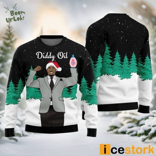 Diddy Oil Men’s Ugly Christmas Sweater Black