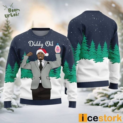 Diddy Oil Men’s Ugly Christmas Sweater Navy