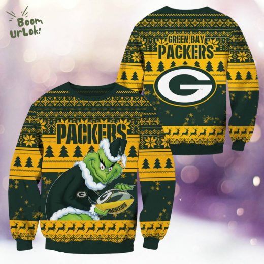 Green Bay Packers Christmas Grinch Knitted Sweater – Classic NFL Style