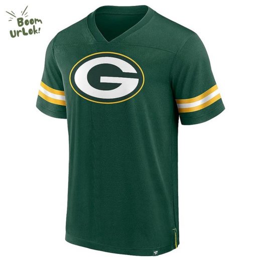 Green Bay Packers NFL Hashmark V-Neck Jersey – Short Sleeve Fan Gear