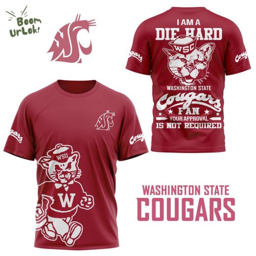 I Am A Die Hard WSC Washington State Cougars 3D Red Shirt 2024 – NCAA Fan Shirt