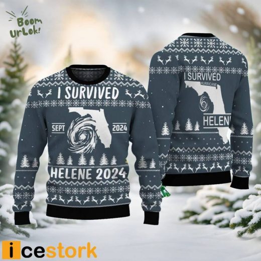 I Survived Hurricane Helene 2024 Ugly Christmas Sweater