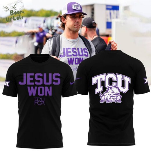 Jesus Won TCU Football 2024 Black Shirt – Christian Football Shirt