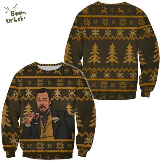 Laughing Leo Memes Ugly Christmas Sweater 2024