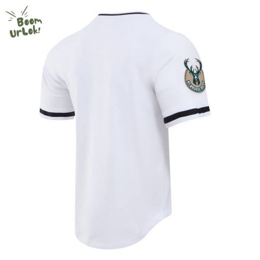 Milwaukee Bucks Classic Chenille Men’s White Tee – NBA Team Apparel