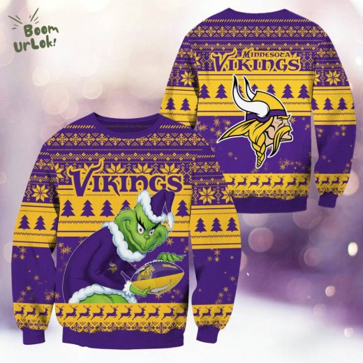 Minnesota Vikings Christmas Grinch Knitted Sweater – Cozy Team Apparel