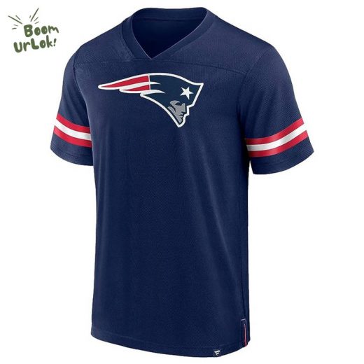 New England Patriots NFL Hashmark V-Neck Jersey – Short Sleeve Fan Gear