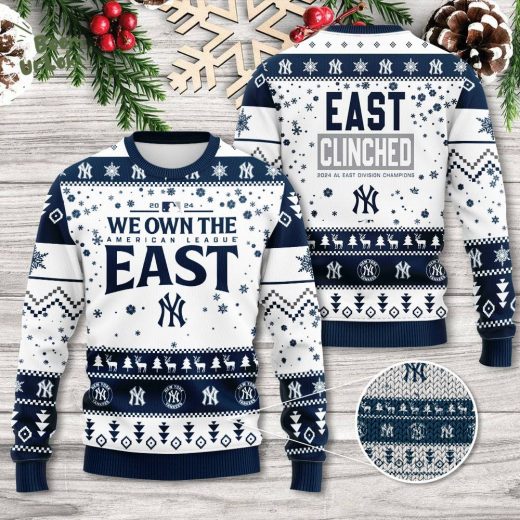 New York Yankees 3D 2024 East Clinched Champion Ugly Sweater