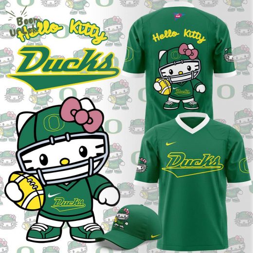 Oregon Ducks x Hello Kitty 2024 Green Limited Edition Football Jersey – Custom Apparel